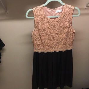 Calvin Klein leather/lace dress